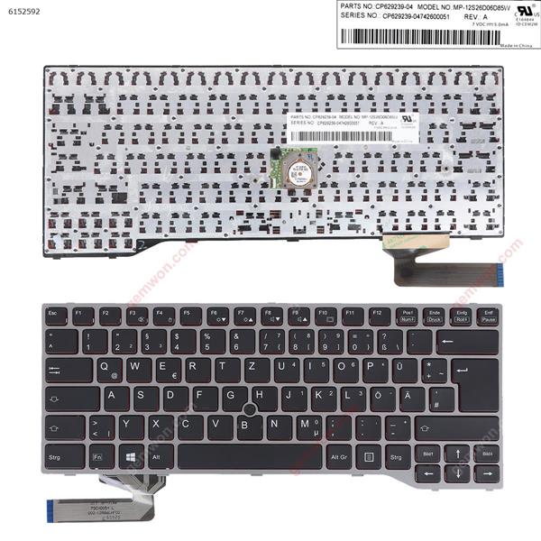 Fujitsu Lifebook E743 E744 E733 E734 SILVER FRAME BLACK (Redside，with Point  Win8) GR N/A Laptop Keyboard ()