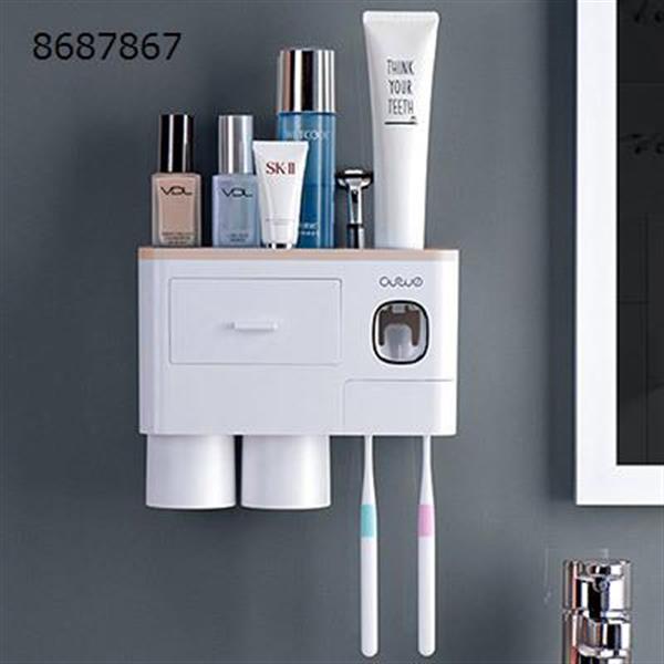 Magnetic wall-mounted scrubbing rack (toothpaste squeezer + two cups of pink)Magnetic wall-mounted scrubbing rack (toothpaste squeezer + two cups of pink) Home Decoration N/A