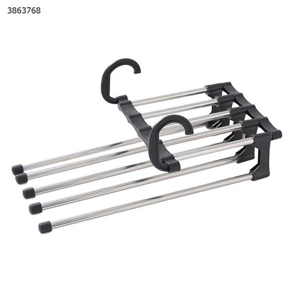 Five-in-one stainless steel trouser rack (black)  Home Decoration N/A