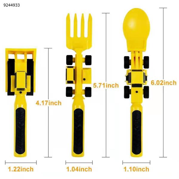 Kids Utensils Set Creative Construction Theme Fork Spoon Educational Tableware Toddler Baby Gift Cutlery Dining Tool Other AL-649829506594