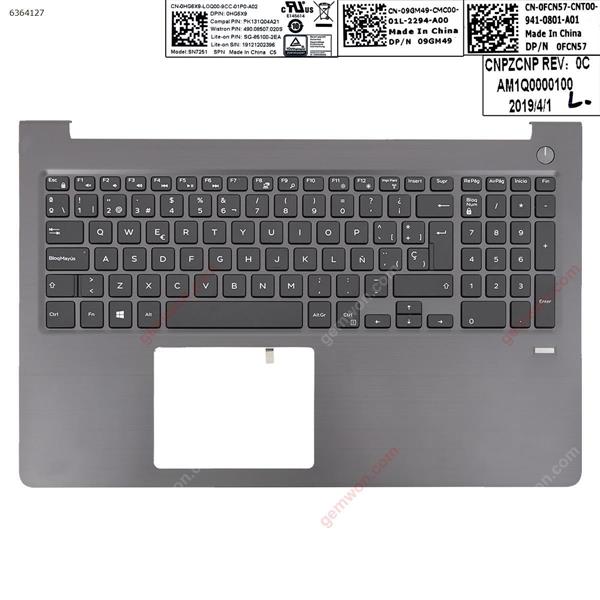 Genuine Dell Vostro 15 5568  SP Keyboard Palmrest Plastics P9XFM Without Fingerprints SP PK131Q04A21  490.08507.020S SG-85100-2EA  19121202393 Laptop Keyboard (Original)