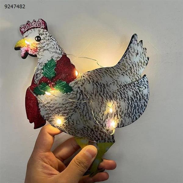 Independent Station New Product Light-Up Chicken with Scarf Garden Light-Up Chicken with Scarf Christmas Decoration S Code Other S码