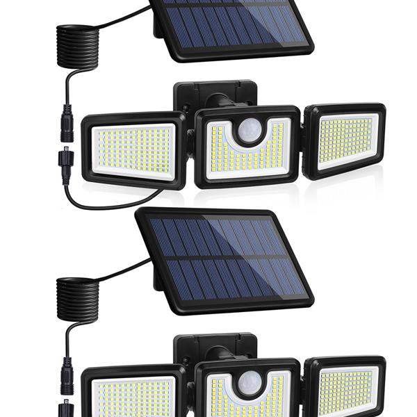 AIXPI 312 LED Solar Flood Lights Outdoor,Separate Panel Solar Motion Lights Outdoor ,270°Wide Lighting Angle Security Lights Motion Outdoor  （Two Pack） Solar Charge JY2229-2