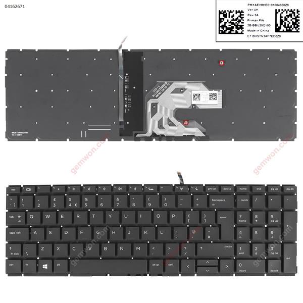  HP Probook 450 G6 455 G6 450R G6 BLACK(without FRAME, Backlit , WIN8) UK N/A Laptop Keyboard ()