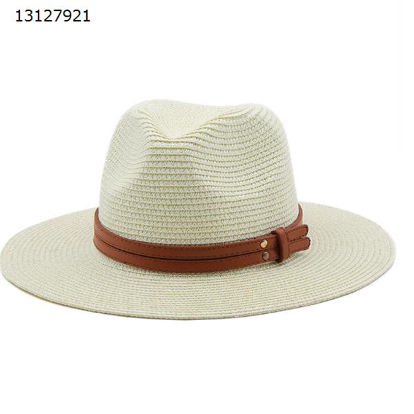 Leisure jazz hat straw hat Outdoor Clothing 奶白/M