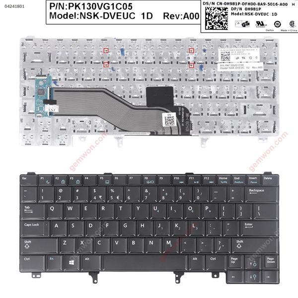 keybaord DELL Latitude E6420 E5420 E6220 E6320 E6430 BLACK(Without Point stick ，Blue print） US N/A Laptop Keyboard ()