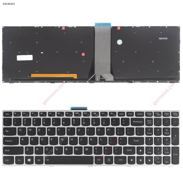 US LENOVO G50-70 SILVER FRAME BLACK OEM (Backlit win8) US N/A Laptop Keyboard ()
