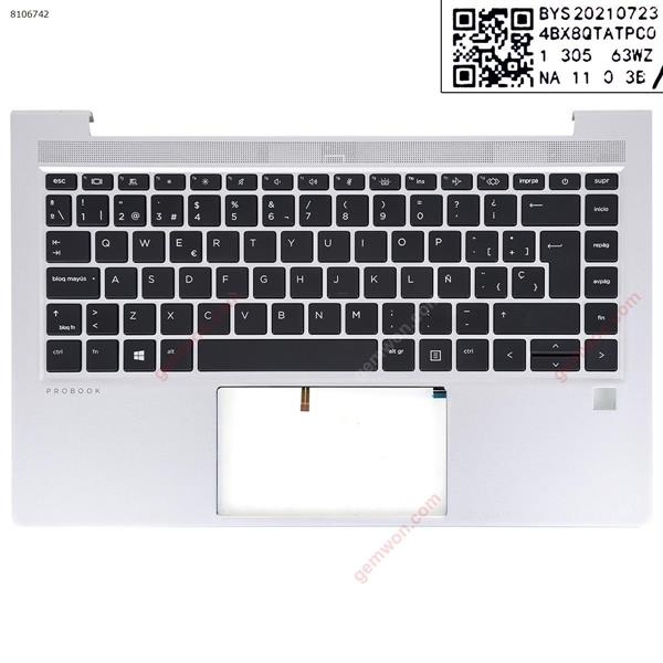 HP ProBook 440 G8 445 G8 palmres with SP keyboard case Upper cover Silver.  Cover N/A