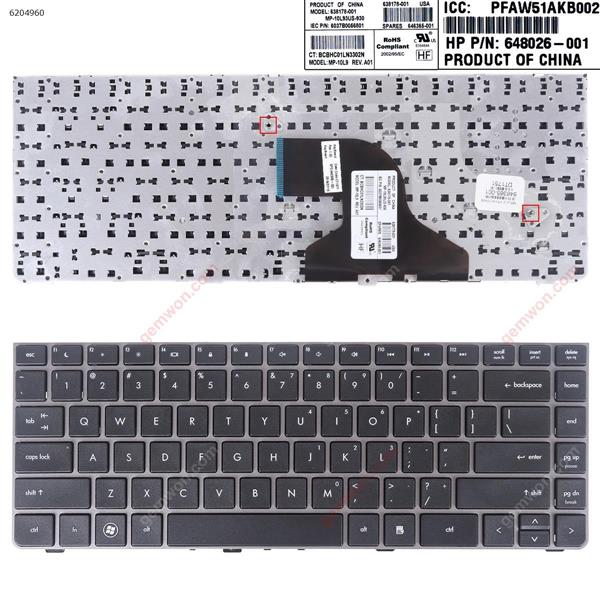 HP ProBook 4330S 4331S 4430S 4431S 4435S 4436S Series SILVER FRAME BLACK US 646365-B31 638178-B31 Laptop Keyboard ( )