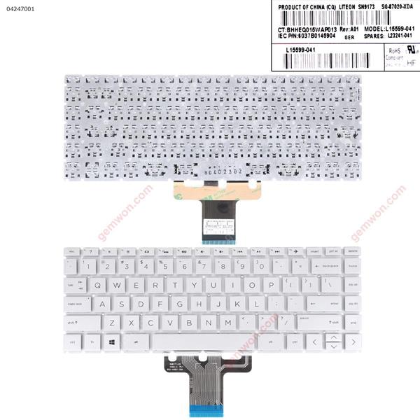 HP 14-BD 14-CC 14-CD 14m-cd 14-CE 14-CF 14-CK 14-CM SILVER(Without Backlit,win8) US N/A Laptop Keyboard ()