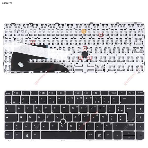 HP EliteBook 840 G3 SILVER FRAME BLACK （Without foil,win8) FR N/A Laptop Keyboard ()