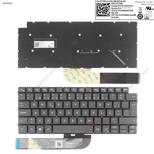 PO.DELL 5390 5391 7391 14 5493 5498 7490 7491  3401 3405 GRAY(Without Backlit,win8)  N/A