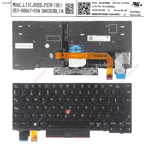 IBM Thinkpad x280 a285 x395 x390 BLACK FRAME BLACK( Backlit With Point，For Win8) OEM SP N/A Laptop Keyboard (OEM-A)