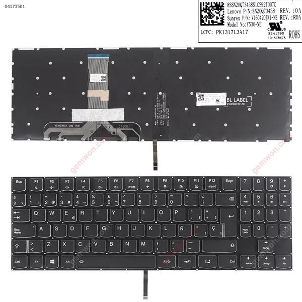 Lenovo Legion Y520 Y520-15IKB R720 R720-15IKB BLACK(White Backlit,White Printing Transparent Side WIN8) SP N/A Laptop Keyboard ()