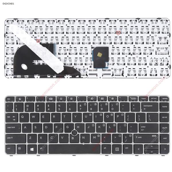 HP 840 G3 SILVER FRAME BLACK (Without foil,With point,Win8) US N/A Laptop Keyboard ()
