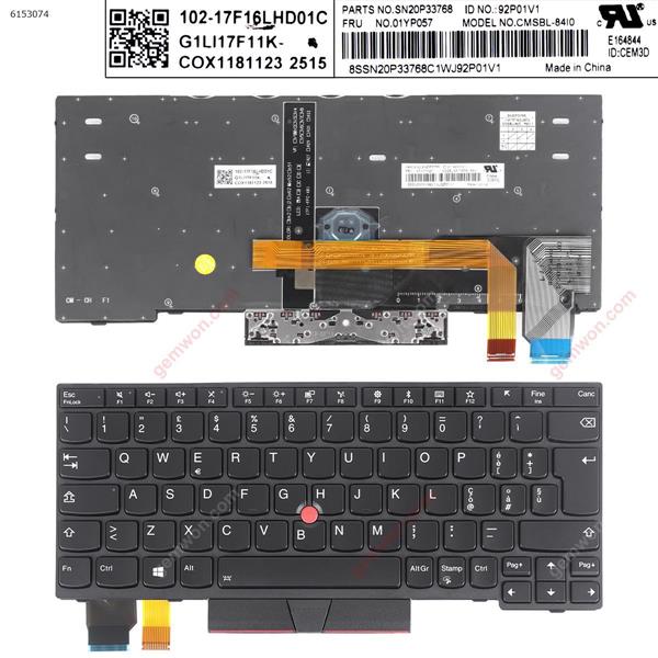 IBM ThinkPad X280 X395 X390 BLACK FRAME BLACK（with point ，backlit win8）OEM IT N/A Laptop Keyboard ()