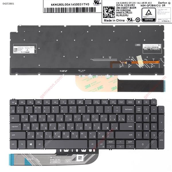  Dell 7591 7590 P83F 5580 5584 5593 5598 GRAY(Backlit,win8) RU N/A Laptop Keyboard ()