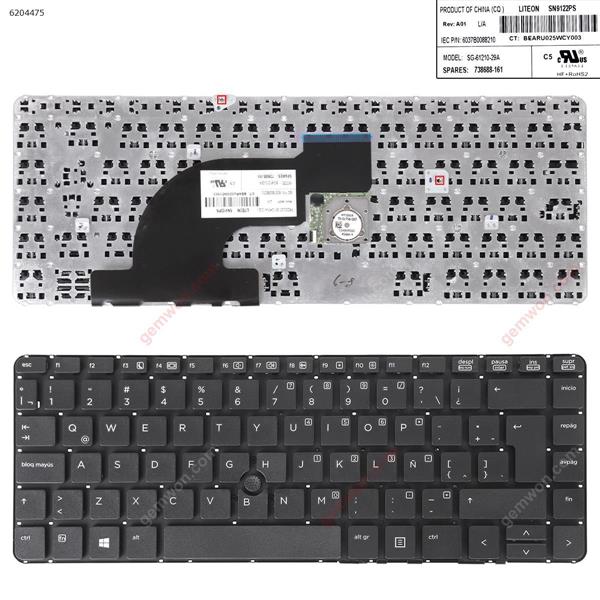 HP PROBOOK 640 G1 645 G1 BLACK FRAME BLACK (With Point stick,WIN8) SP N/A Laptop Keyboard (OEM-B)