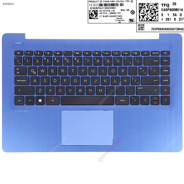 HP 14-CB palmres with SP Backlit keyboard case Upper cover Blue with touch. Cover N/A