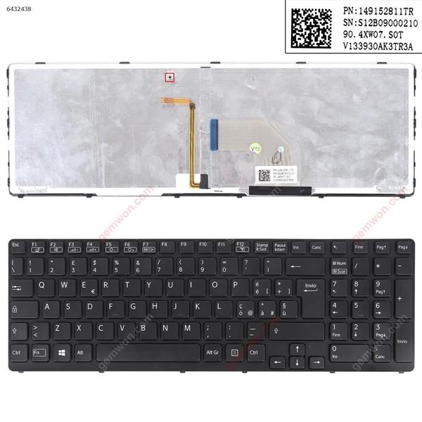 SONY SVE17 BLACK FRAME BLACK (Backlit For Win8) IT 149152111IT Laptop Keyboard (OEM-B)