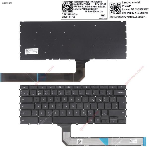 Lenovo Yoga Chromebook C630 BLACK(Without Backlit,win8) CA/CF N/A Laptop Keyboard ()