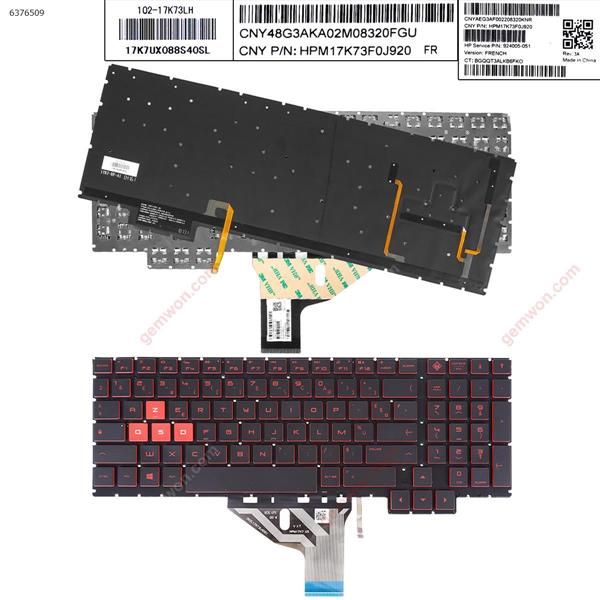 HP Omen 15-ce 15-ce000 15-ce020ca 15-CE010CA 15-CE0US BLACK (Backlit,Without FRAME,Red Printing,Win8 FR N/A Laptop Keyboard (OEM-B)