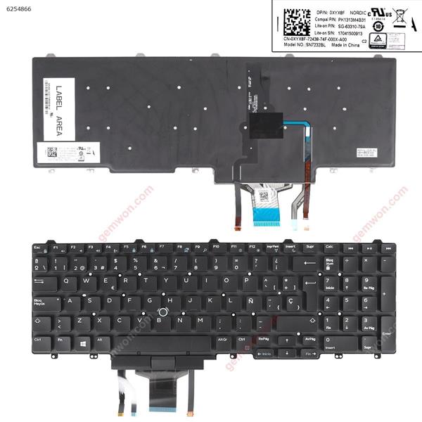 DELL E5550 BLACK (backlit,With Point Stick ,Win8) SP 0HYRF9 Laptop Keyboard (OEM-B)