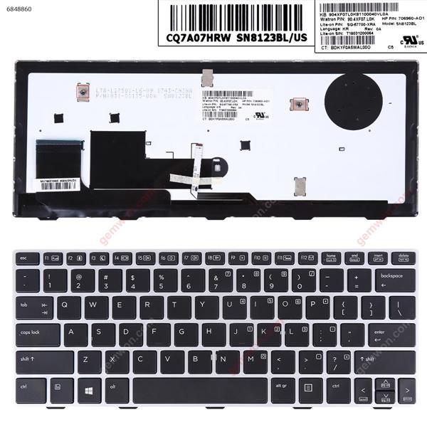 HP EliteBook 810 G1 810 G2 810 G3 SILVER FRAME BLACK (Backlit,without point,Win8) US 706960-001 Laptop Keyboard ( )