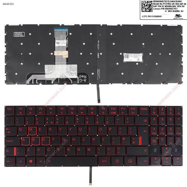 Lenovo Legion Y520 Y520-15IKB R720 R720-15IKB BLACK(Backlit,Win8) UK V160420FS1-US SN20M27556 Laptop Keyboard (OEM-B)