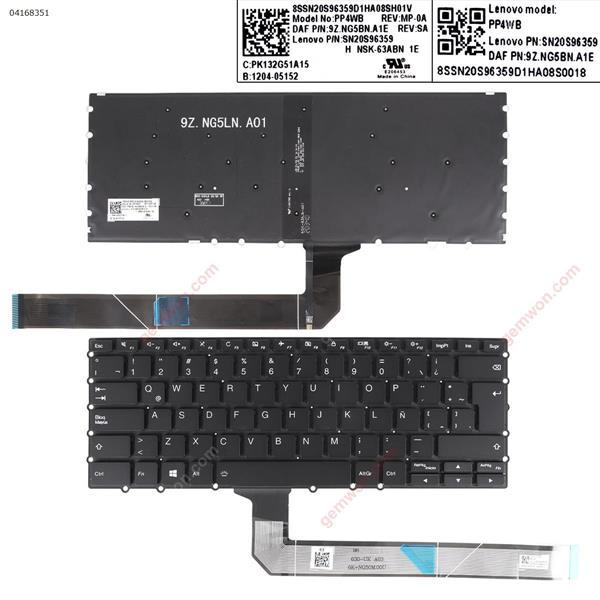LENOVO 14W GEN 1 BLACK（Backlit，Without FRAME，win8）Disassemble LA N/A Laptop Keyboard ()