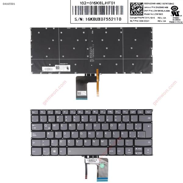 Lenovo IdeaPad 720s-13 720s-13ISK 720s-13IKB 720s-13IKBR GRAY (Backlit)WIN8 LA N/A Laptop Keyboard ()