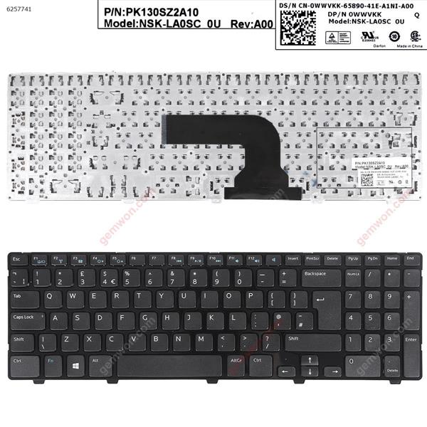 DELL Inspiron 15 3521 15R 5521 2521 GLOSSY FRAME BLACK (For Win8) UK NSK-LA00U Laptop Keyboard (OEM-B)