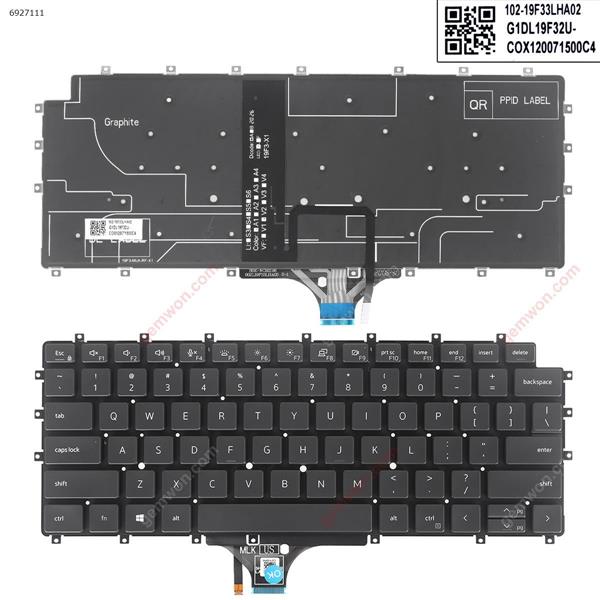 Dell Latitude 9510 9520 2-in-1 Laptop BLACK ( Backlit, Without Frame) US N/A Laptop Keyboard (Original)
