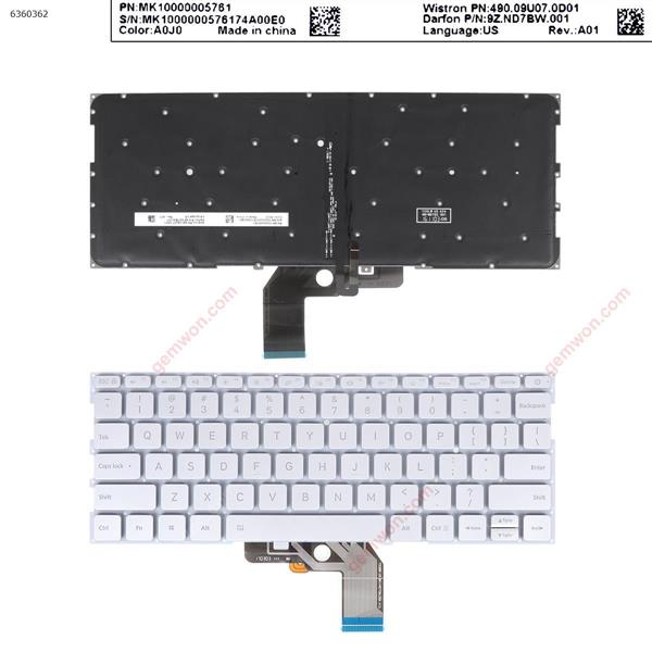 Xiao MI  12.5  SILVER  (Without FRAME，Backlit.WIN 8） US 6037B0127601  MK10000005661  9Z.ND6BV.001 Laptop Keyboard (OEM-B)