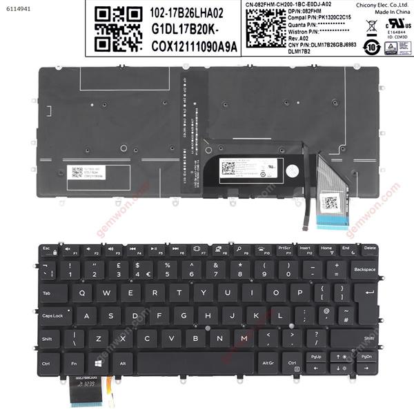 Dell XPS 13 9370 BLACK(Backlit, Win8) UK 0K2NCP Laptop Keyboard (OEM-B)