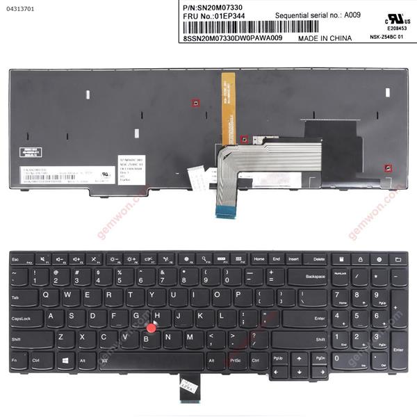 Thinkpad E555 E550 BLACK FRAME BLACK( backlit With Point stick Win8 ) Cover N/A
