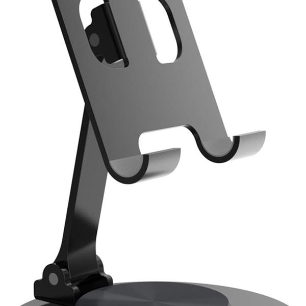 Black Foldable Mobile Phone Holder Desk, 3-in-1 Mobile Phone Holder Made of Aluminium, Compatible with iPhone, Samsung, iPad Accessories, Tablet Stand (4.7-12 inches), All Smartphones  D6-2