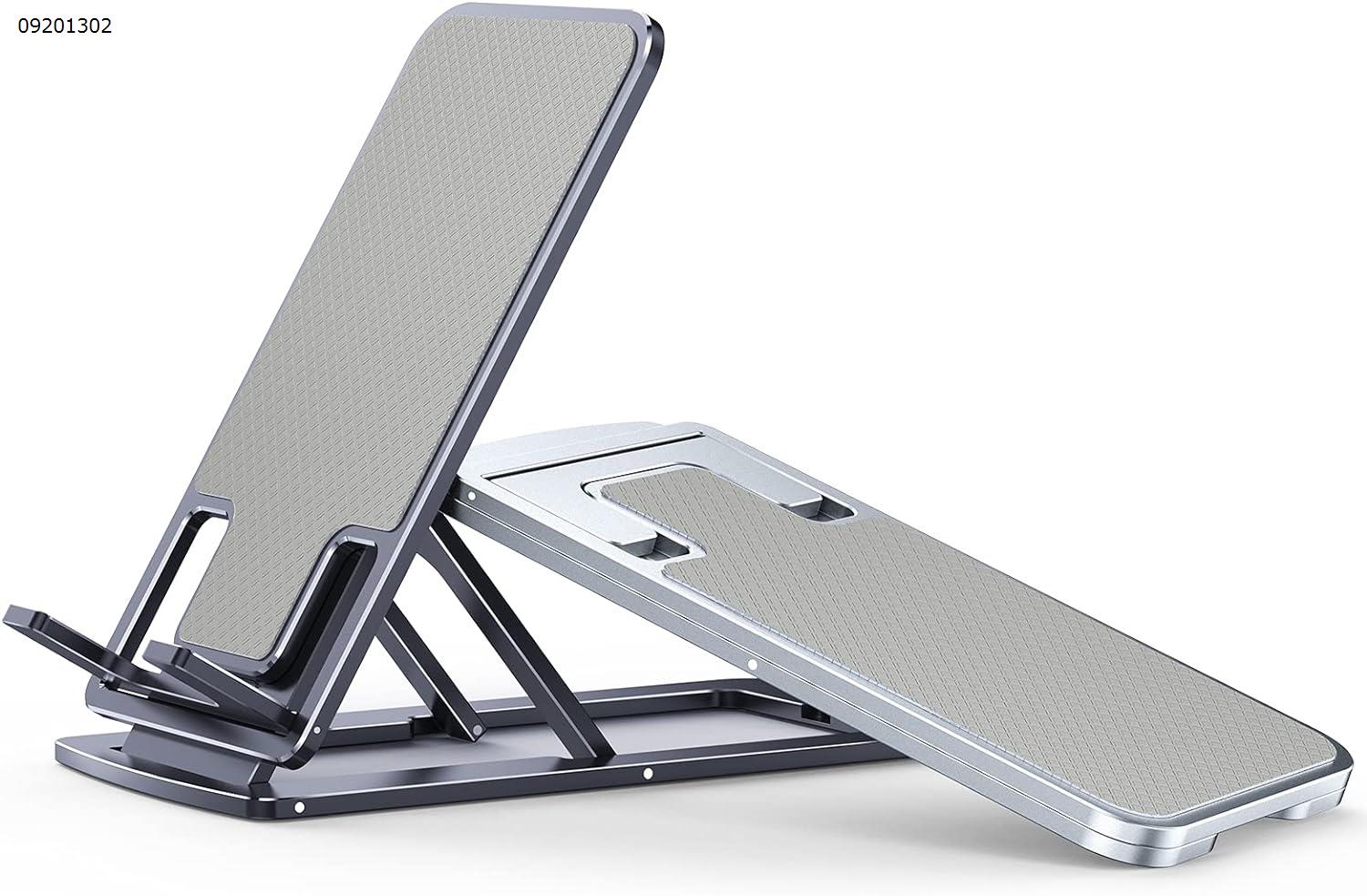 Grey Mobile Phone Stand, Table Mobile Phone Holder, Mobile Phone Holder, Table Stand, Portable Mobile Phone Stand, All Aluminium Alloy Compatible with iPhone 12 Pro Max XS, Galaxy S20 S10 up to Mobile Phone Mounts & Stands 1
