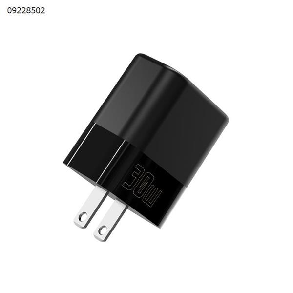 Black PD3.0+QC 3.0 30W Gallium Nitride Lamp Charger PD Digital Display Charging Head Suitable for Huawei Xiaomi Apple Phone Charger & Data Cable 393GLP US
