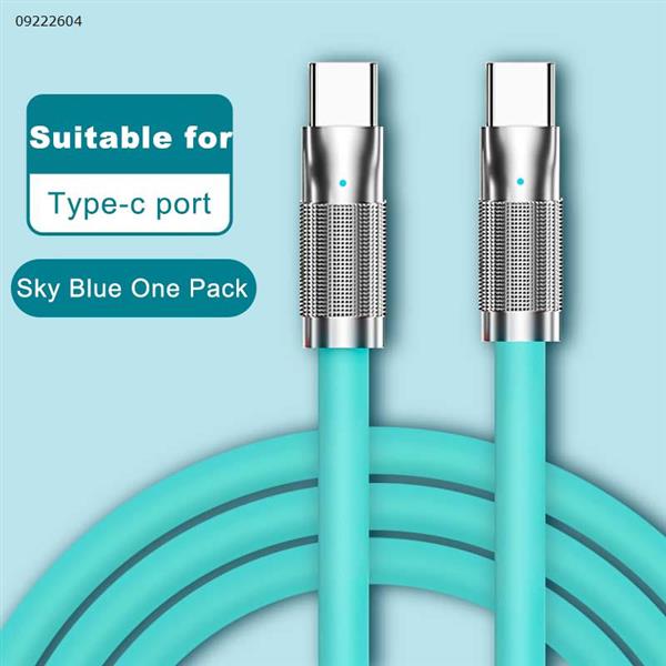 Blue 1m Suitable for Android mobile phone data cable dual TYPEC fast charging 60W Huawei Xiaomi zinc alloy charger cable Charger & Data Cable 66W