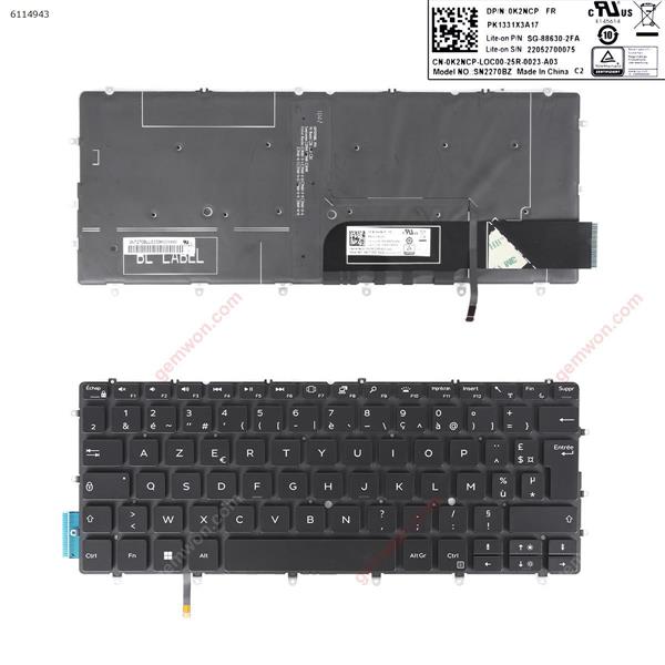 Dell XPS 13 9370 BLACK(Backlit, Win8) FR 0K2NCP Laptop Keyboard (OEM-B)