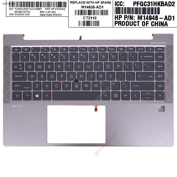 HP EliteBook 840 G7 G8 Zbook Firefly 14 G7 GRAY Palmrest Backlit  N/A