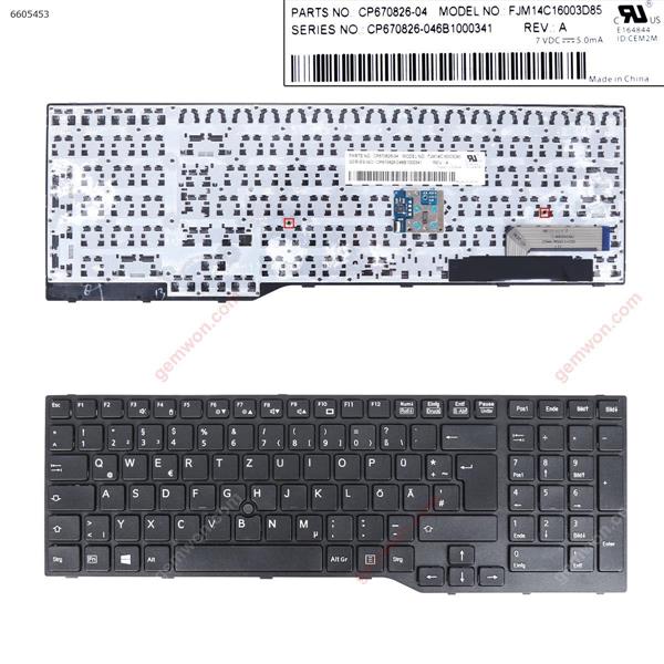 Fujitsu Lifebook E753 E754 BLACK FRAME BLACK (with point  stick Win8) GR N/A Laptop Keyboard (OEM-A)