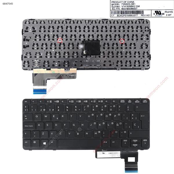 HP EliteBook 820 G1 BLACK FRAME BLACK (with point,Win8) SP N/A Laptop Keyboard (OEM-B)