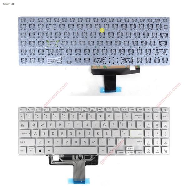 Asus X521FA X521FL X521EA X521EQ X521UA X521IA X521JQ S533F S533FA SILVER (Win8) US N/A Laptop Keyboard (Original)