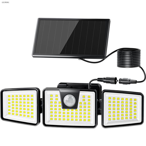 single AIXPI 156A LED three-head rotatable outdoor waterproof human body induction courtyard solar wall lamp   156A LED