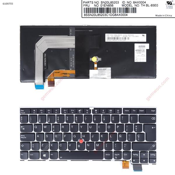 ThinkPad T460S Silver FRAME BLACK (Backlit,For Win8) SP N/A Laptop Keyboard (OEM-B)