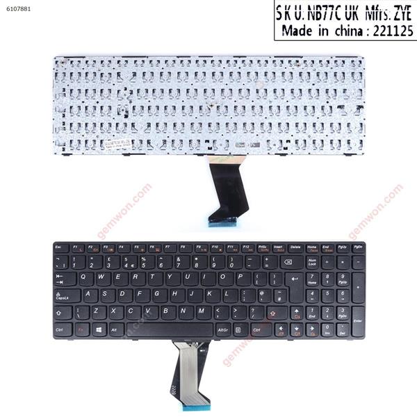 LENOVO Ideapad Z560 Z560A Z565A G570 BLACK FRAME BLACK OEM UK N/A Laptop Keyboard (OEM-A)