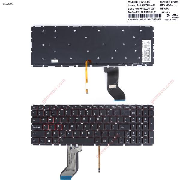 Lenovo Ideapad Y700-15ISK Y700-15ACZ BLACK（Without FRAME,Backlit,Small Enter） US N/A Laptop Keyboard (Original)