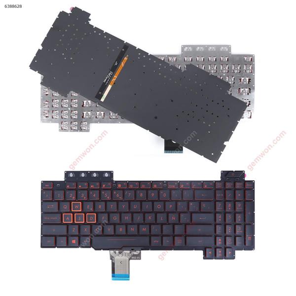 Asus TUF Gaming FX504 FX504GD FX504GE FX504GM FX80 FX80GM , BLACK(  Backlit,Red Printing) WIN8   SP AEBKLP03010 Laptop Keyboard (OEM-A)